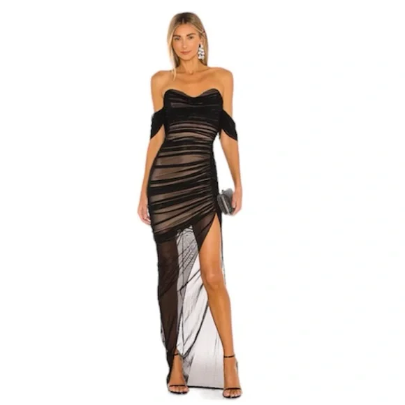 Nookie | Dresses | Nwt Nookie Dita Mesh Gown Maxi Dress Size Medium In  Black | Poshmark